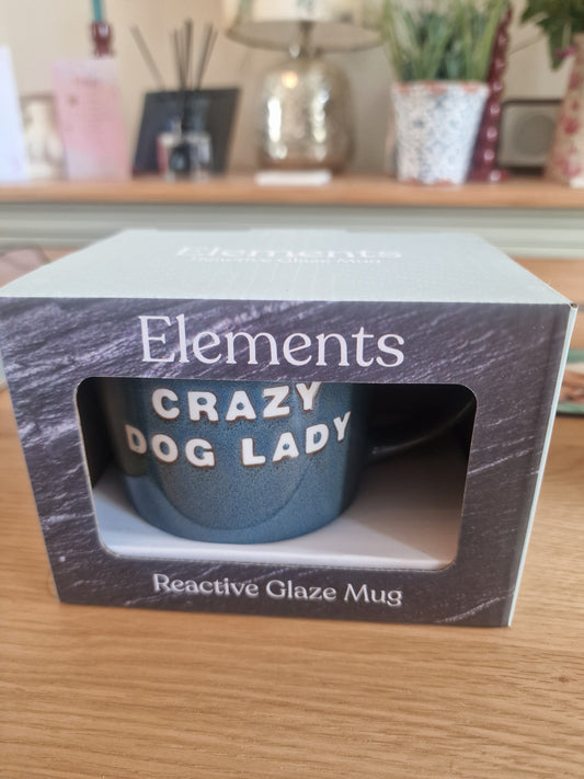 Large Blue "Crazy Dog Lady" Mug