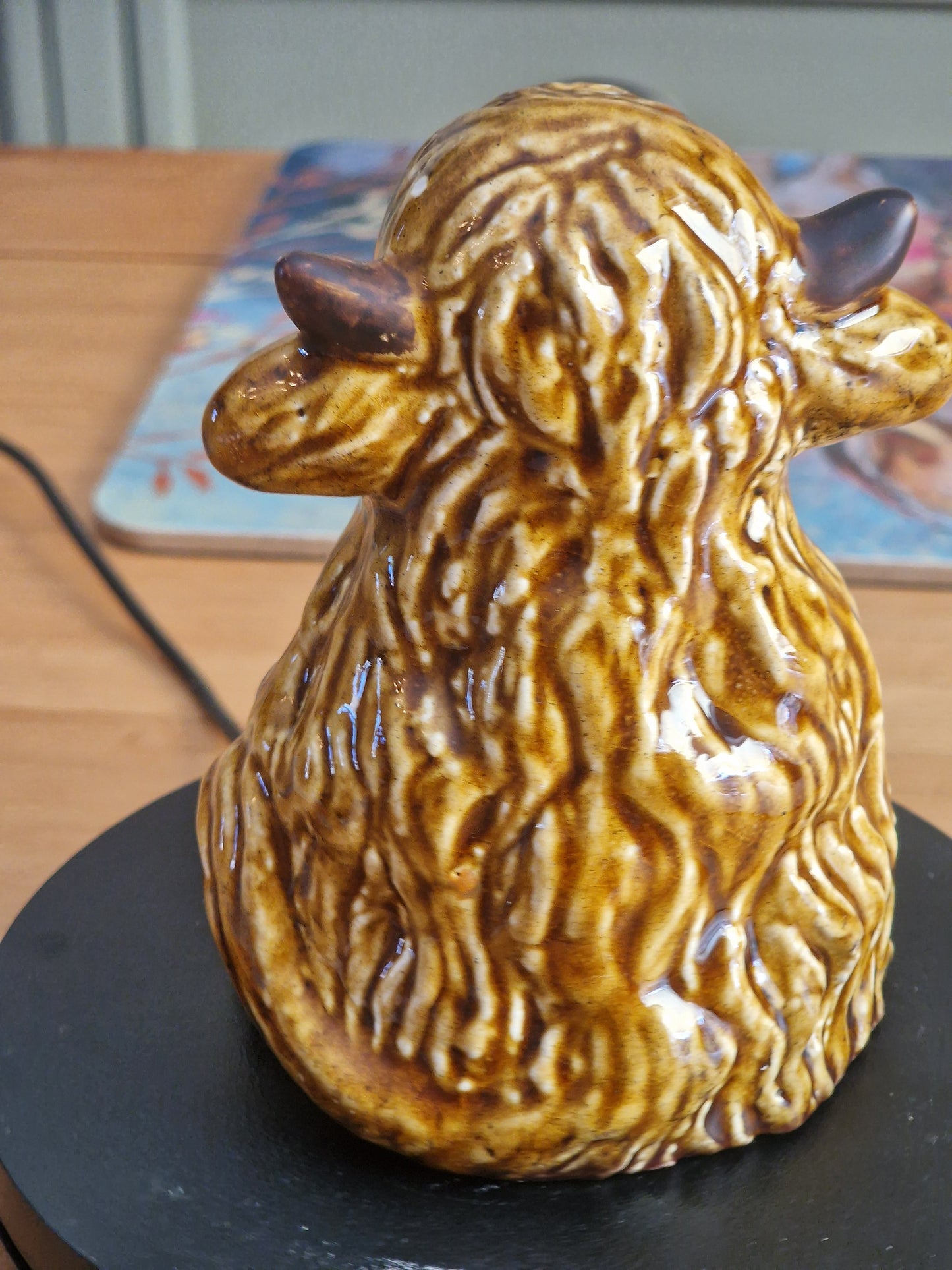 Glazed Highland Cow Ornament, 11.5cm