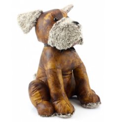 Large Faux Leather Dog Doorstop