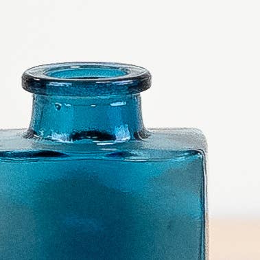 Blue Glass Flower Vase Or Diffuser Bottle, 10.5cm