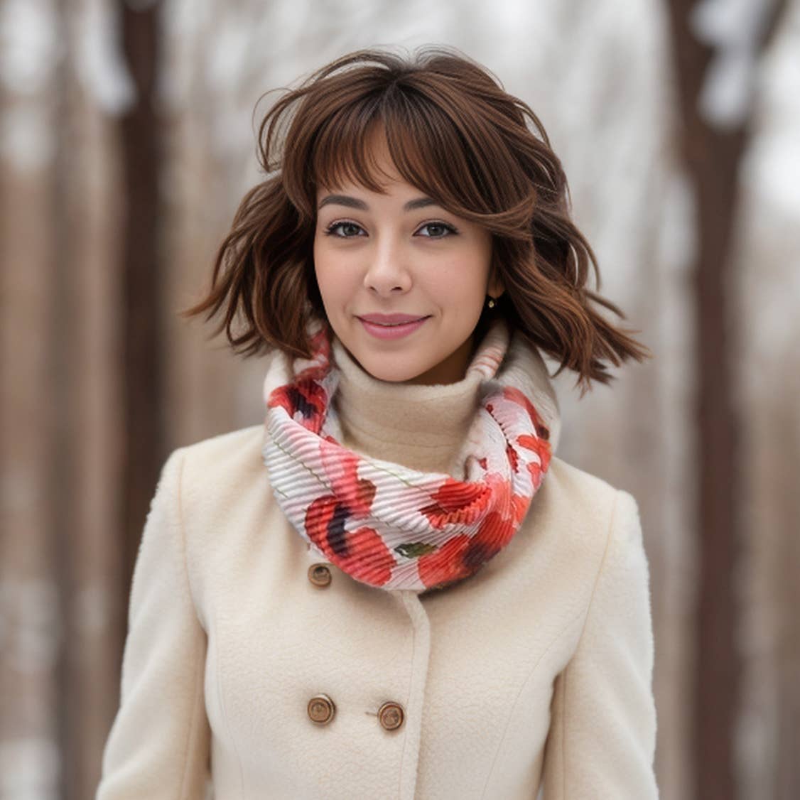 Poppy Field Neck Scarf | Magnetic Clasp Snood