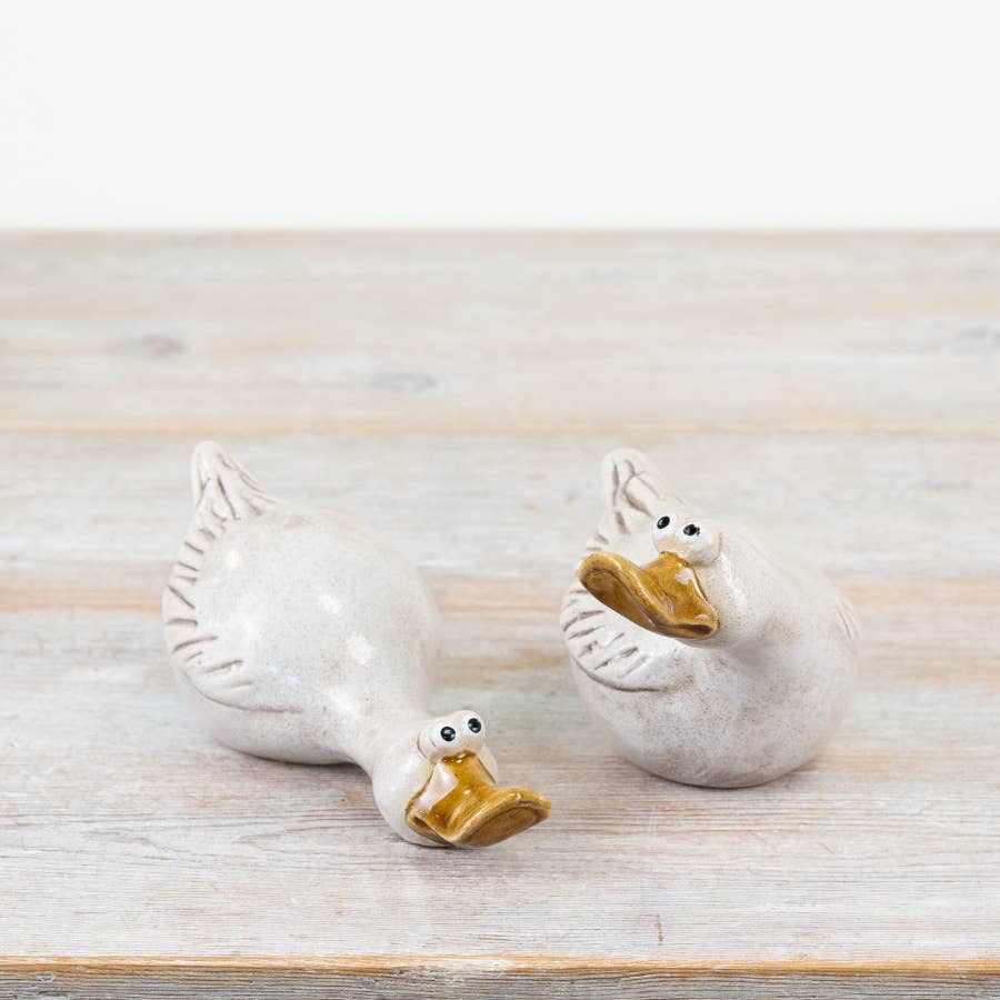 Rustic Duck White Ornament, 13.9cm