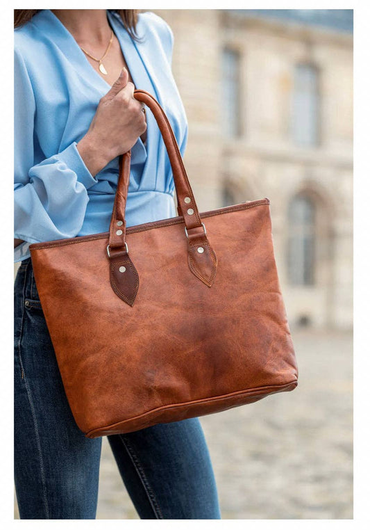 Large Brown leather shoulder bag