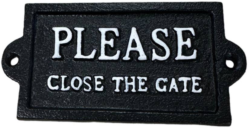 Please Close the Gate Cast Iron Sign | 12.7cm