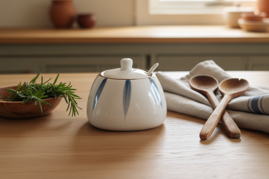 Hand-painted Ceramic Spice Jar – Artisan Kitchen Storage