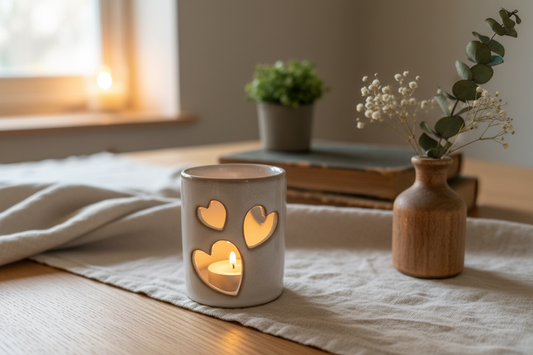 Cut-Out Heart Tealight Holder, 8.2cm
