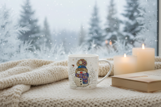 Bug Art Snowman Mug with presentation box.