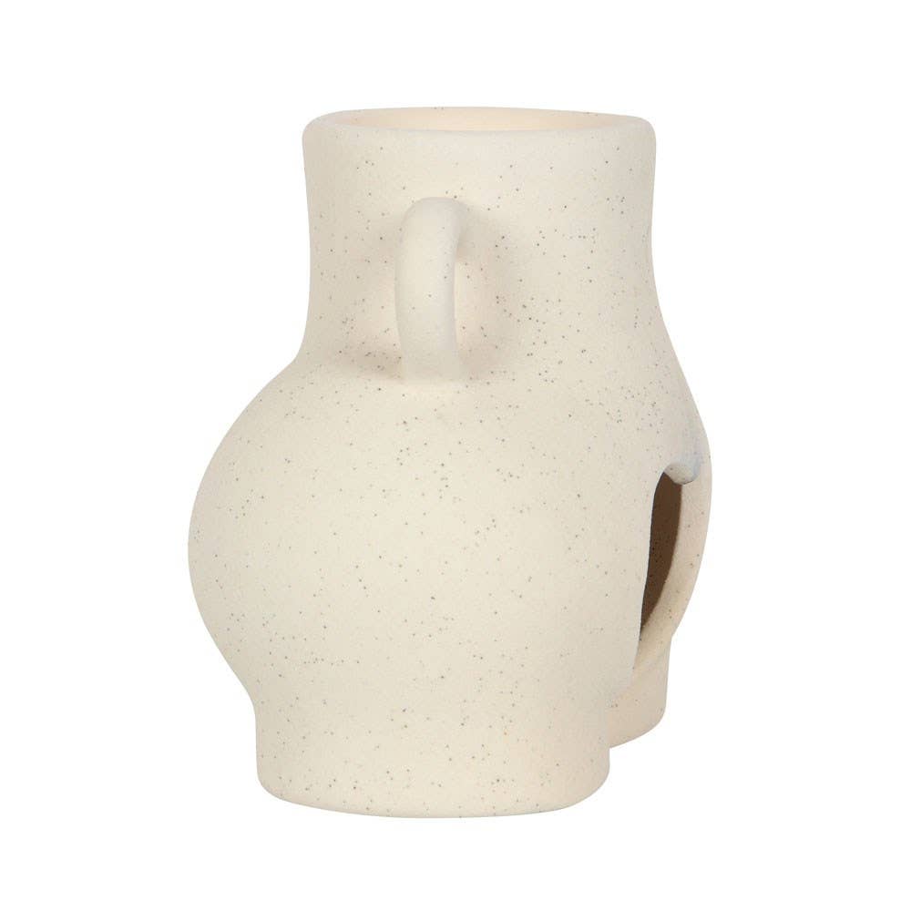Cream Speckle Bum Oil Burner & Wax Warmer, 13cm