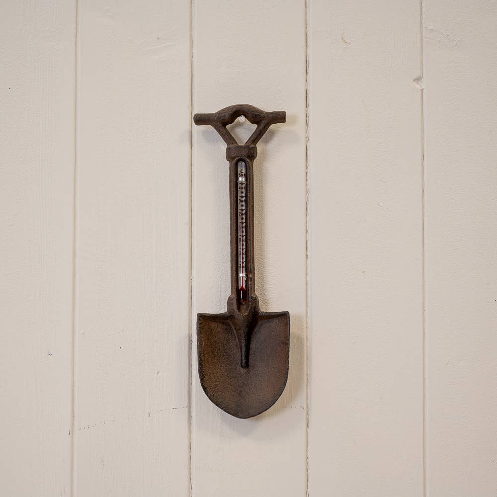 Cast Iron Garden Spade Thermometer H23.5cm