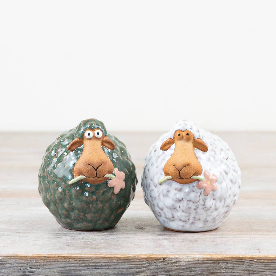 Green Sheep Ornament H8.3cm