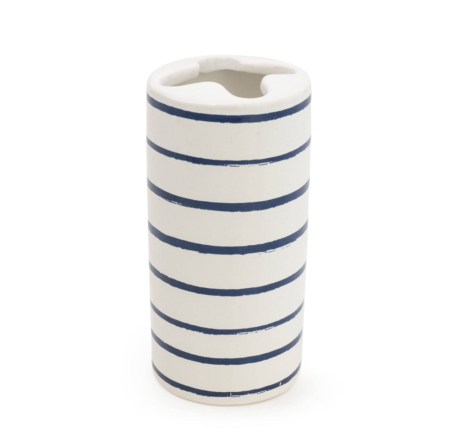 Coastal Stripe Ceramic Toothbrush Holder 12.5cm