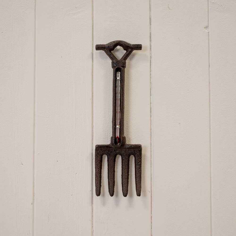 Cast Iron Garden Fork Thermometer H23.5cm