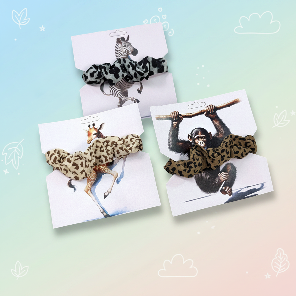 Zoo Scrunchies - Pastel Background