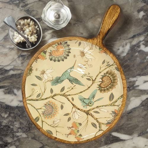 Mango Wood Charcuterie Board with Dip Bowl | Hummingbird | 12 inch