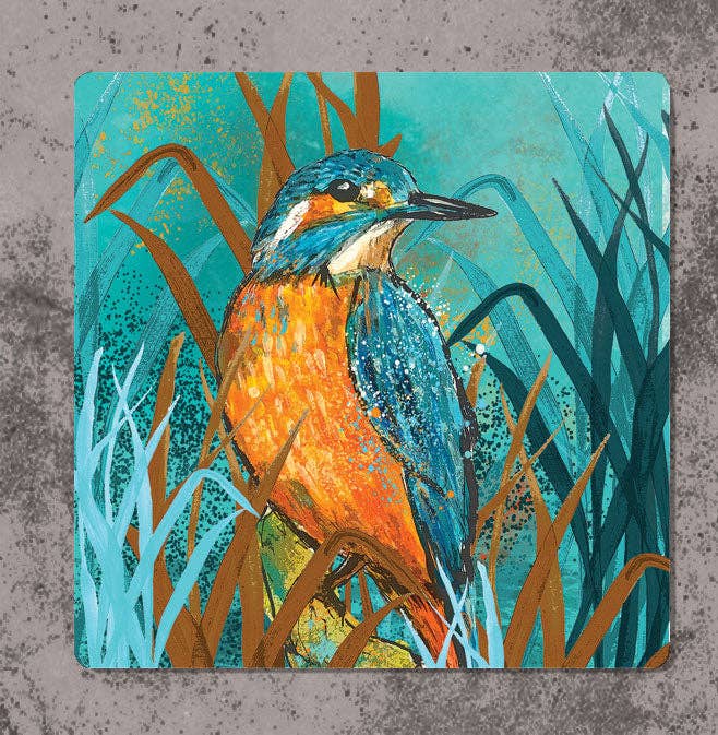 Kingfisher Coasters | Set of 2 | Dolly Hot Dogs