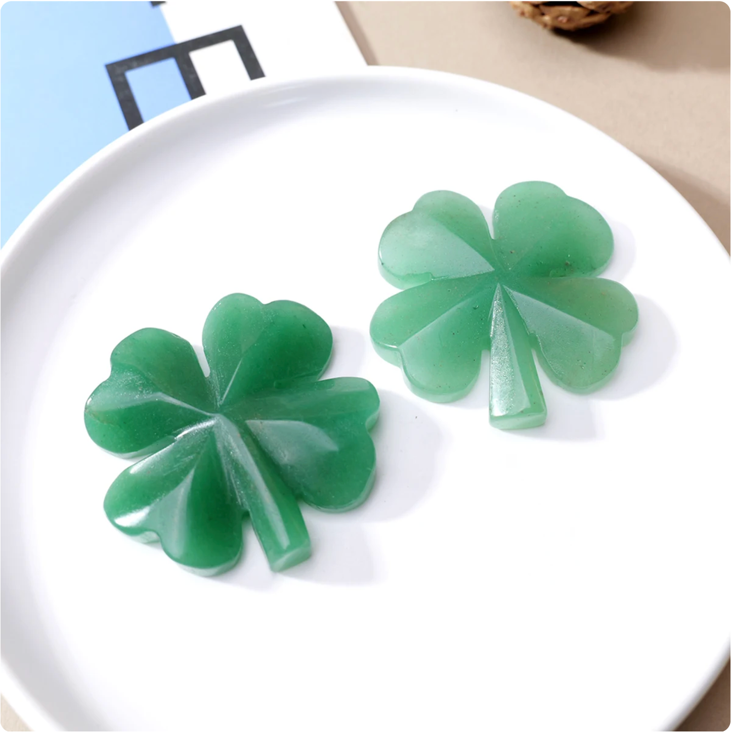 Green Aventurine Four Leaf Clover Sculpture | Lucky Crystal Charm