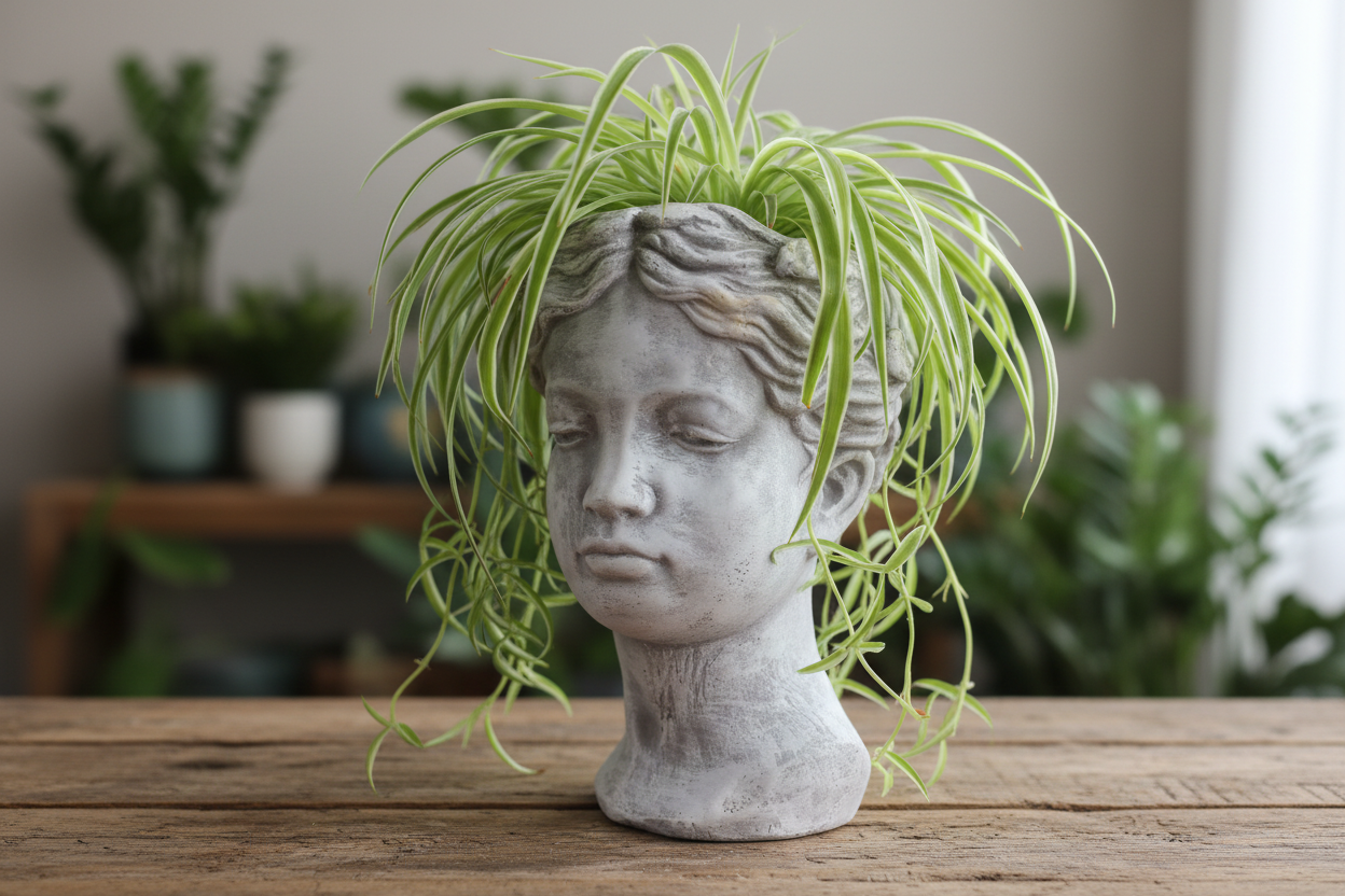16cm Cherub Bust - Hair Plant Lifestyle Shot