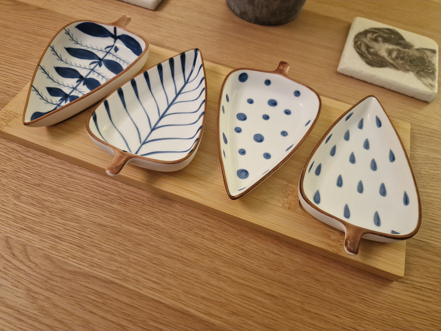 Leaf Ceramic Dipping Bowl Set - Perfect for Sauces & Condiments