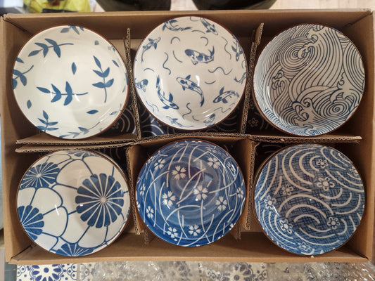 Set of 6 Japanese Ceramic Bowls