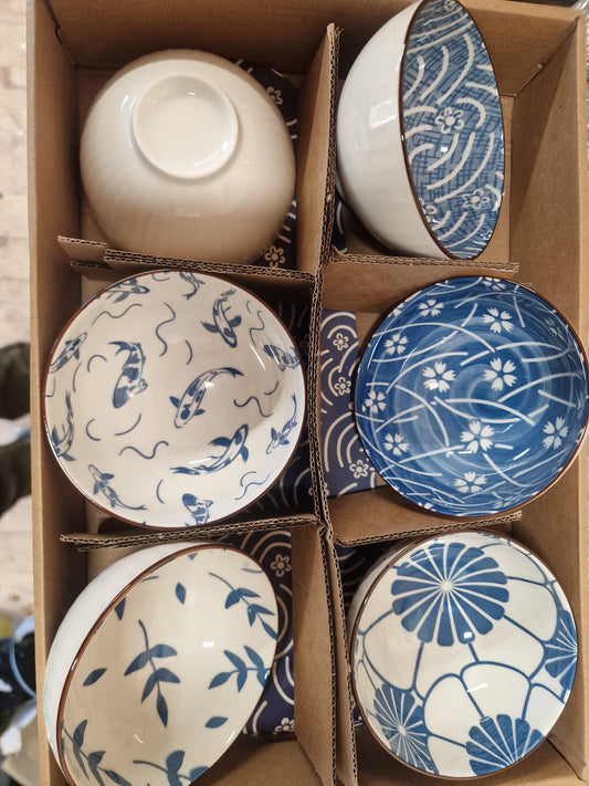 Set of 6 Japanese Ceramic Bowls