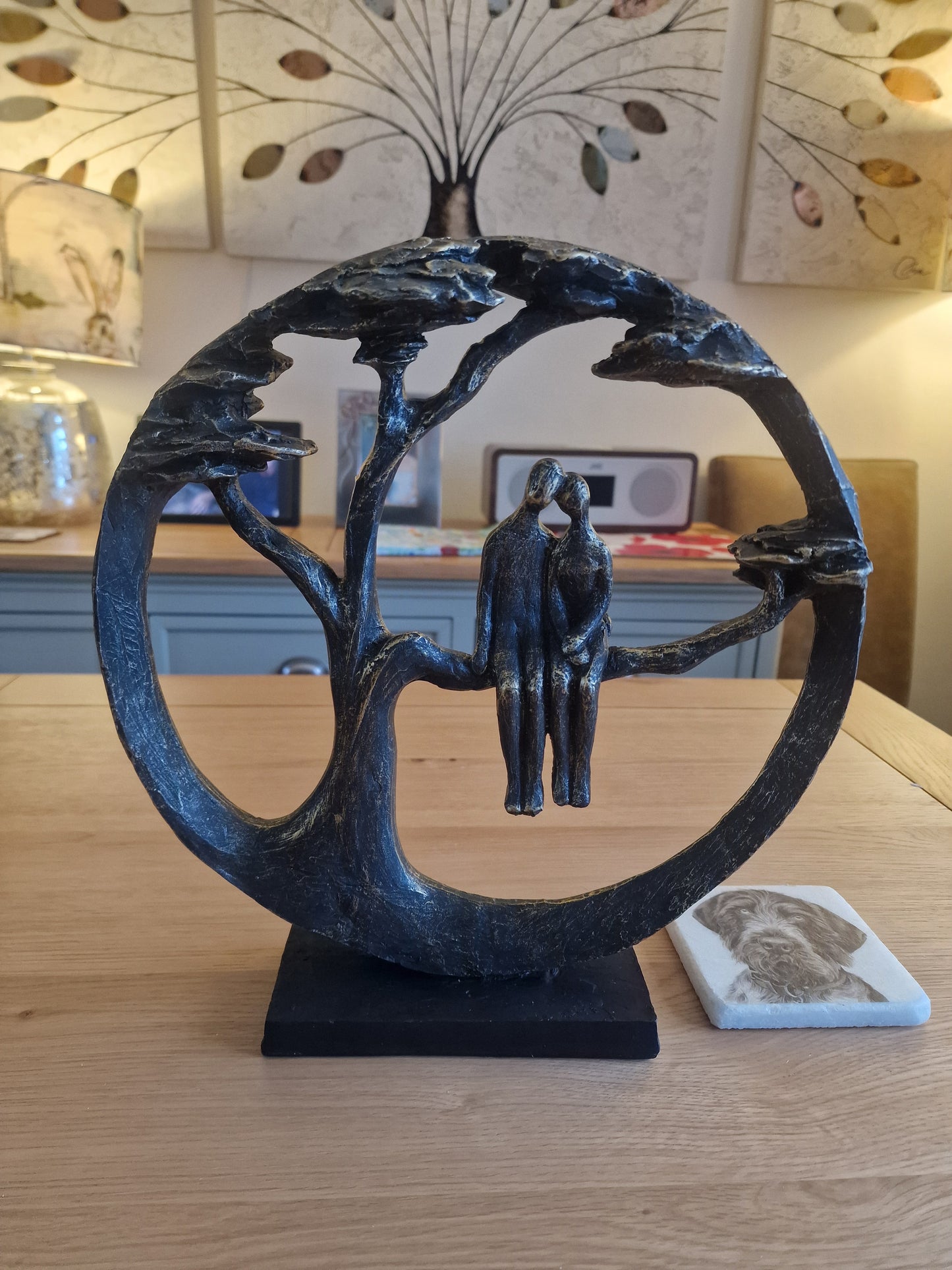 Couple in a Tree Sculpture