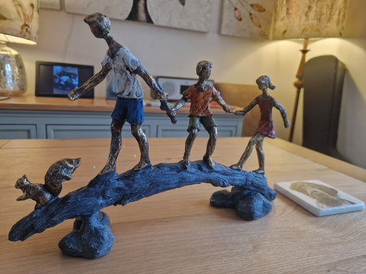 Children on a Bridge sculpture