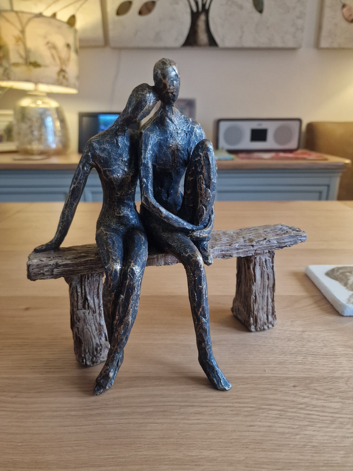 Couple on a Bench Sculpture
