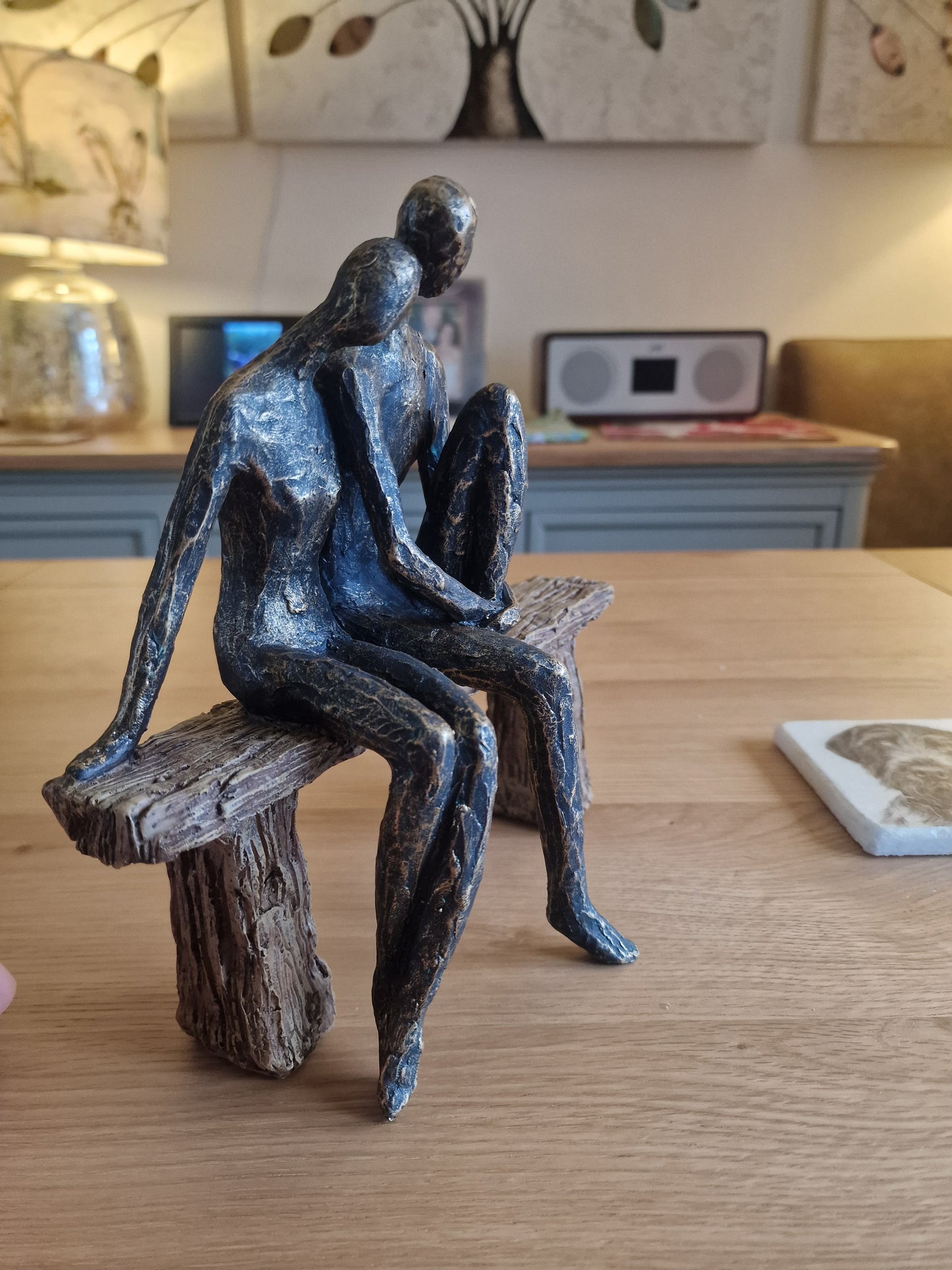 Couple on a Bench Sculpture