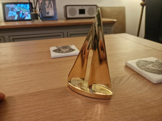 Brass Yacht 15cm tall:  For the yacht enthusiast!