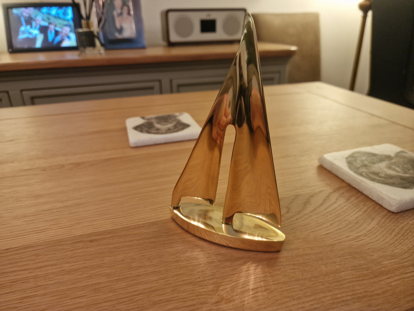 Solid Brass Yacht Ornament | 15cm