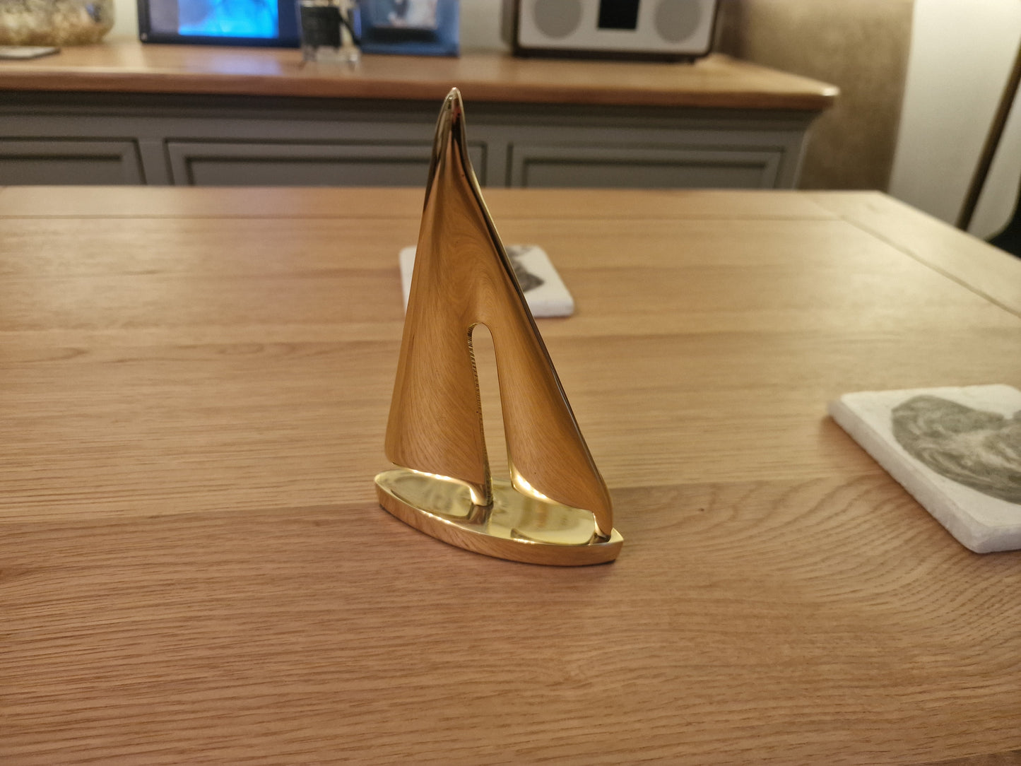 Solid Brass Yacht Ornament | 15cm