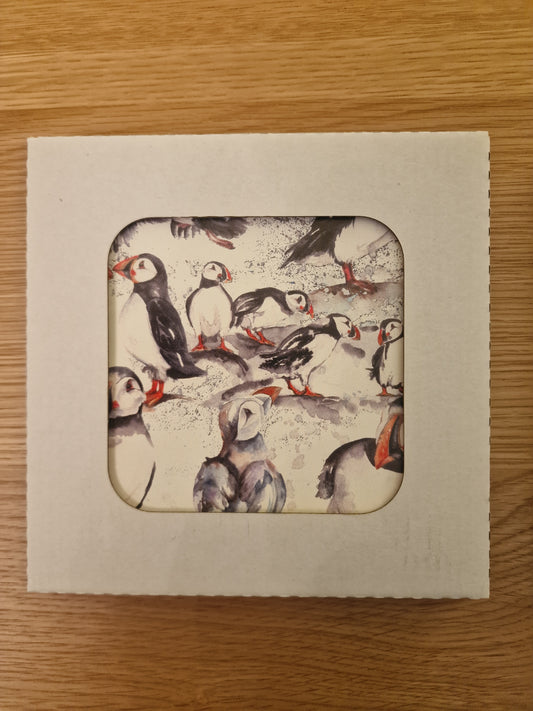 Meg Hawkins Puffins Trivet Pot Rest, 16x16cm