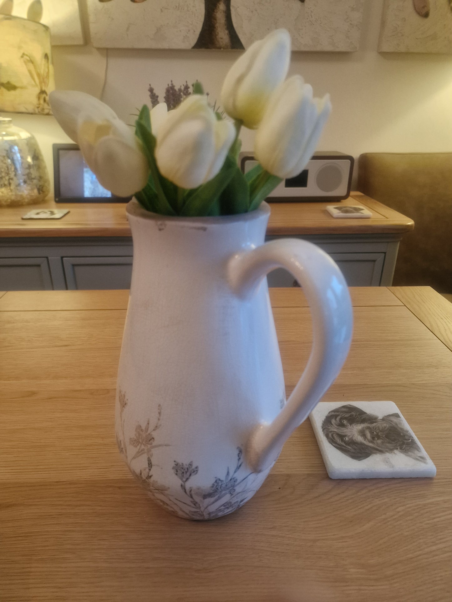 Rustic Floral Jug 25.5cm