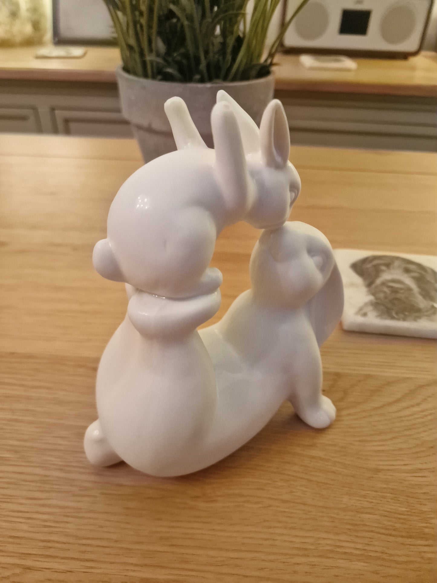 Ceramic White Love You Rabbits