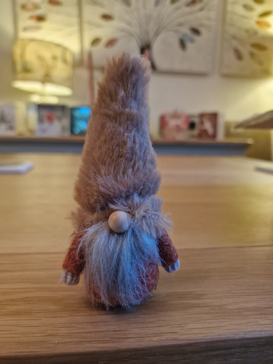 Quirky Bright Orange Fabric Gonk With Furry Hat