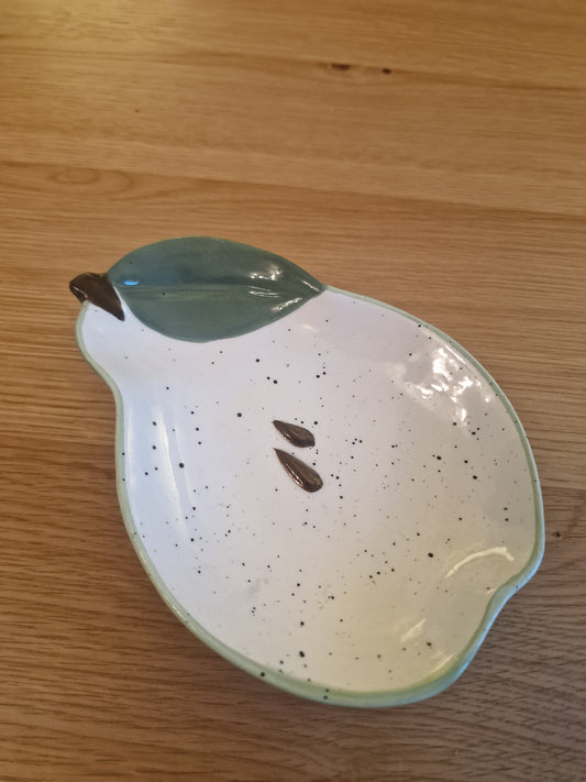 Botanical Pear Shaped Dish - Green Ceramic Serving & Catchall Tray