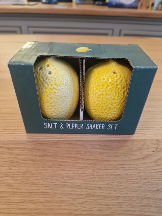 Salt and Pepper Pots in Gift Box Mediterranean Lemon