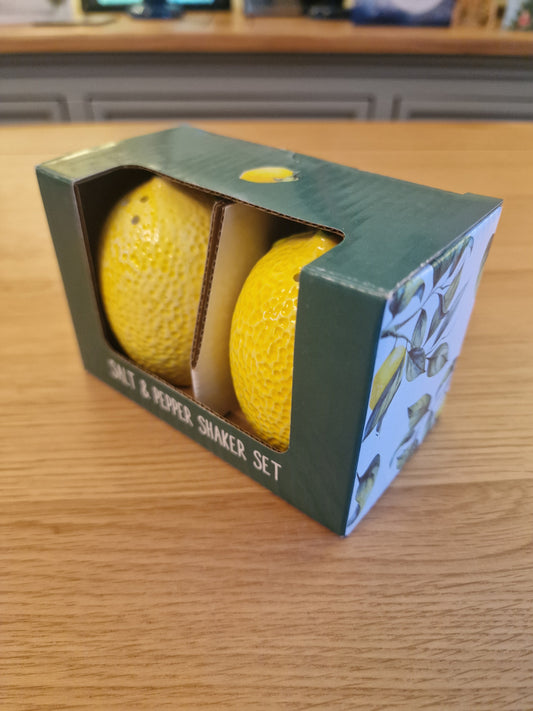 Salt and Pepper Pots in Gift Box Mediterranean Lemon