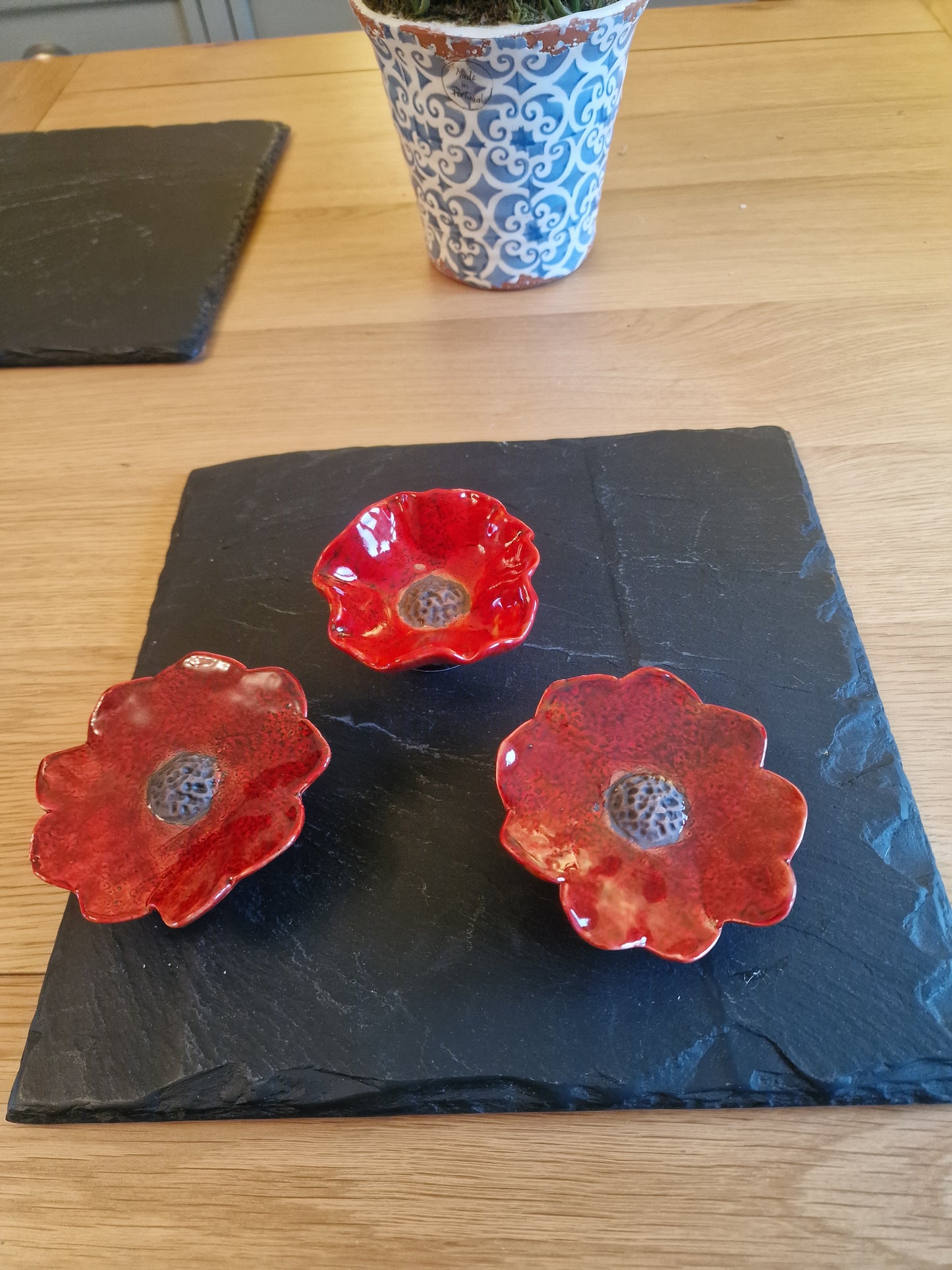 Remembrance Poppy Decorations – Freestanding Set of 2 (8cm)