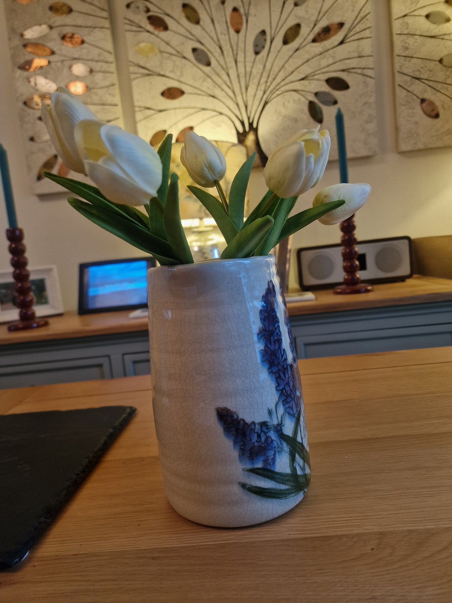 Lavender Design Ceramic Vase Jug, 19.5cm