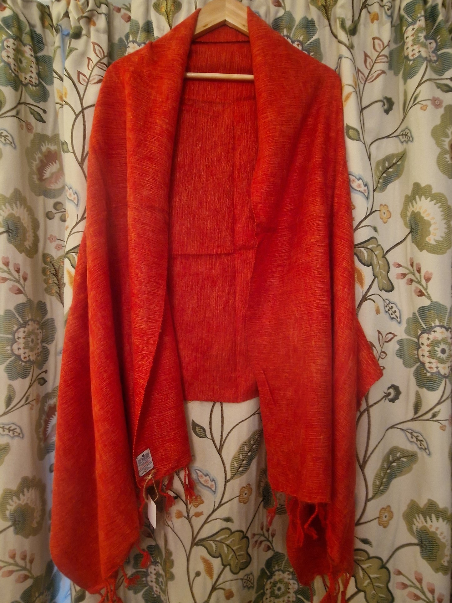 Nepali Yak Shawl - Orange | Ethically Handloomed