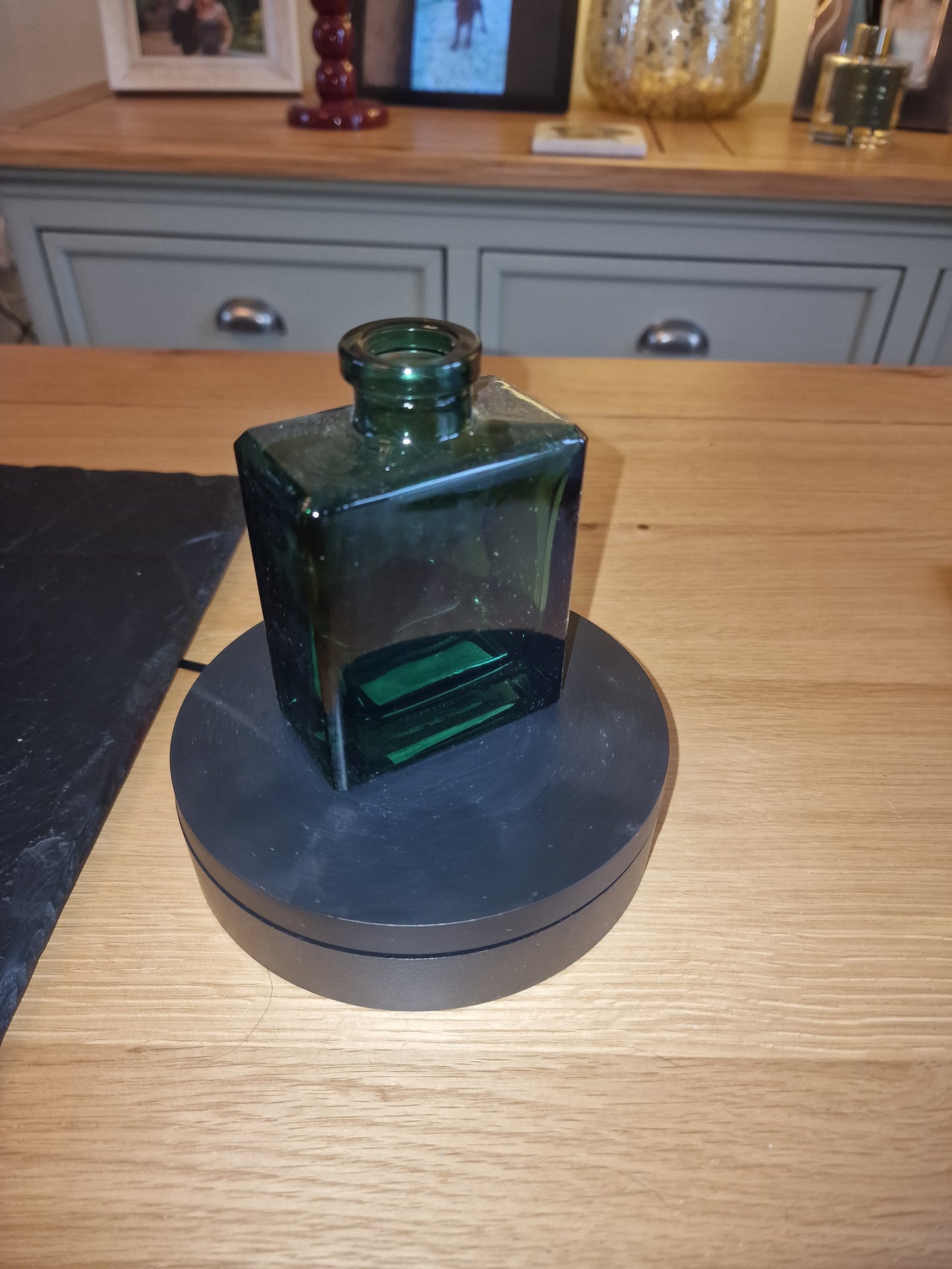 Blue Glass Flower Vase Or Diffuser Bottle, 10.5cm