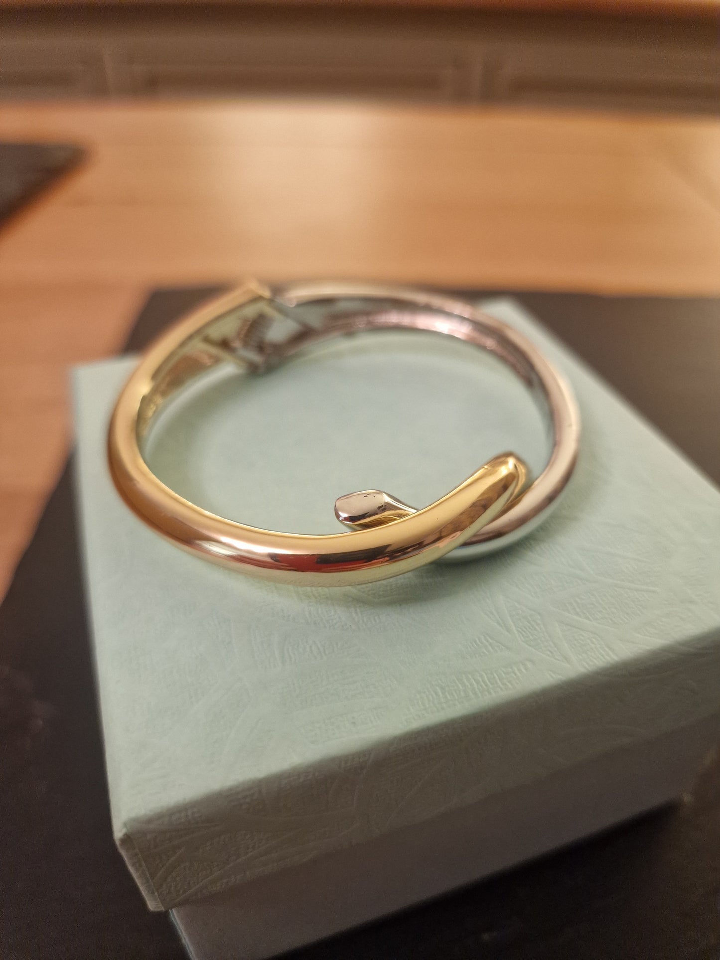 Gold & Silver Crossover Bangle | Gift Boxed