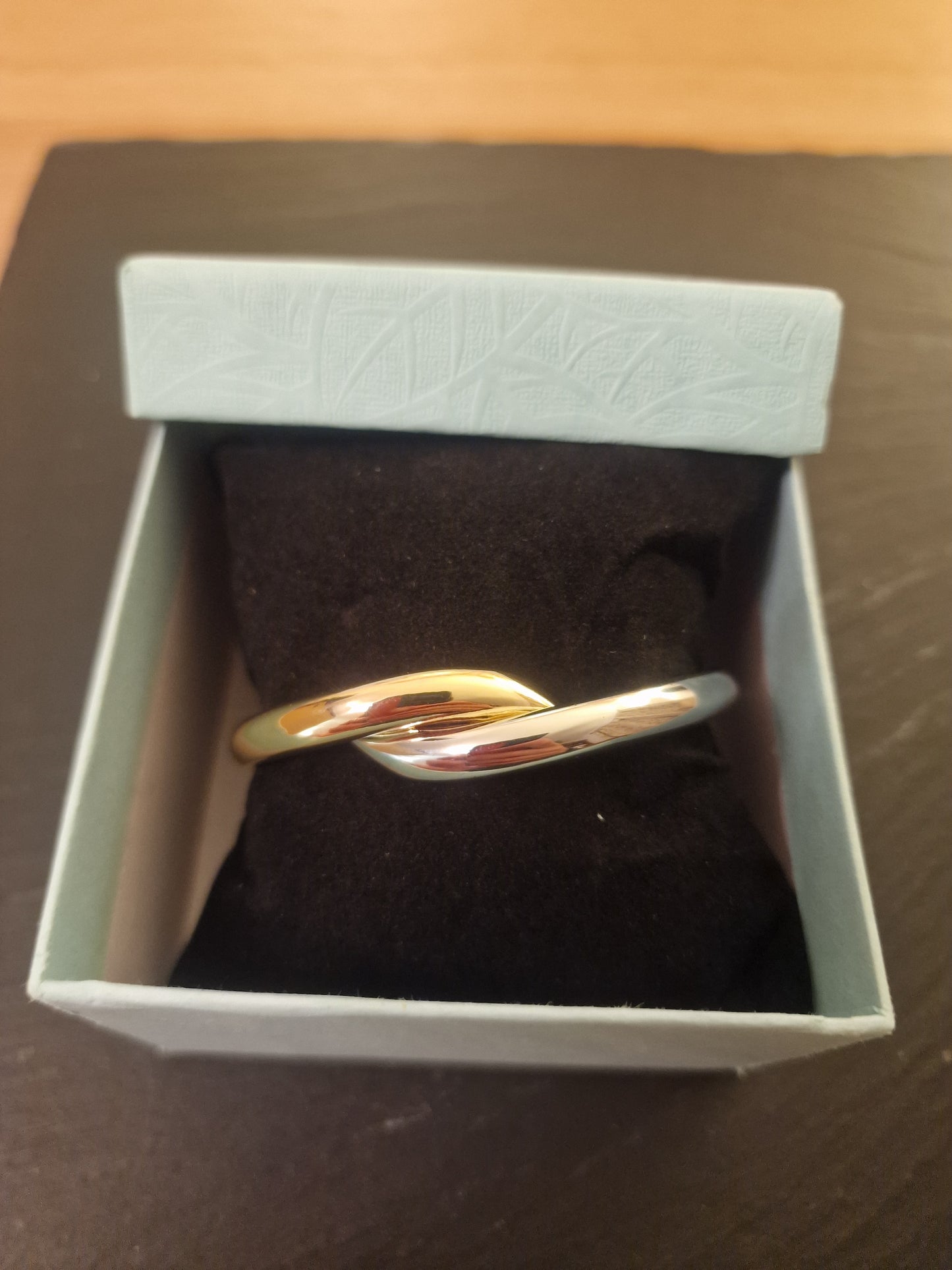 Gold & Silver Crossover Bangle | Gift Boxed