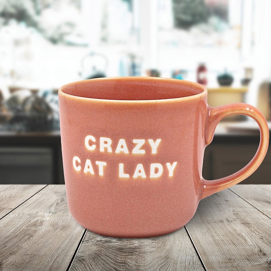 Large Pink "Crazy Cat Lady" Mug