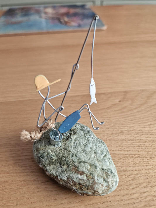 Fishing On Pebble Scene