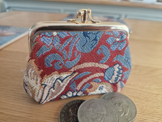 William Morris Strawberry Thief Red Design - Frame Purse