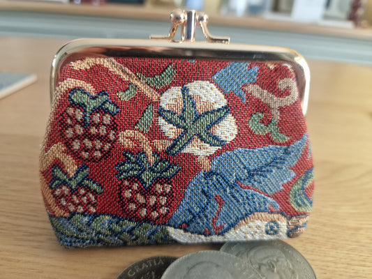 William Morris Strawberry Thief Red Design - Frame Purse