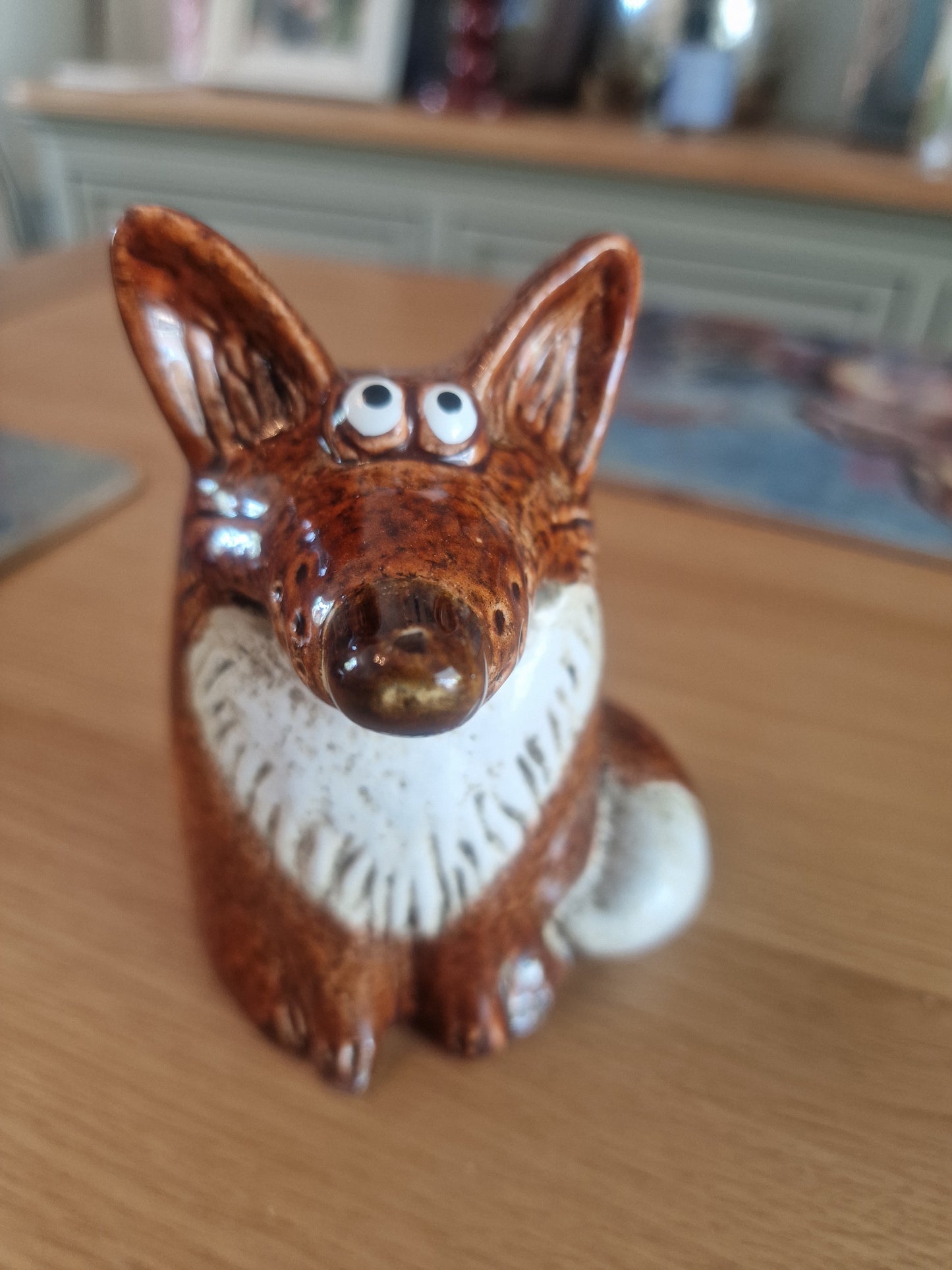 Rustic Sitting Fox Ornament. H12cm