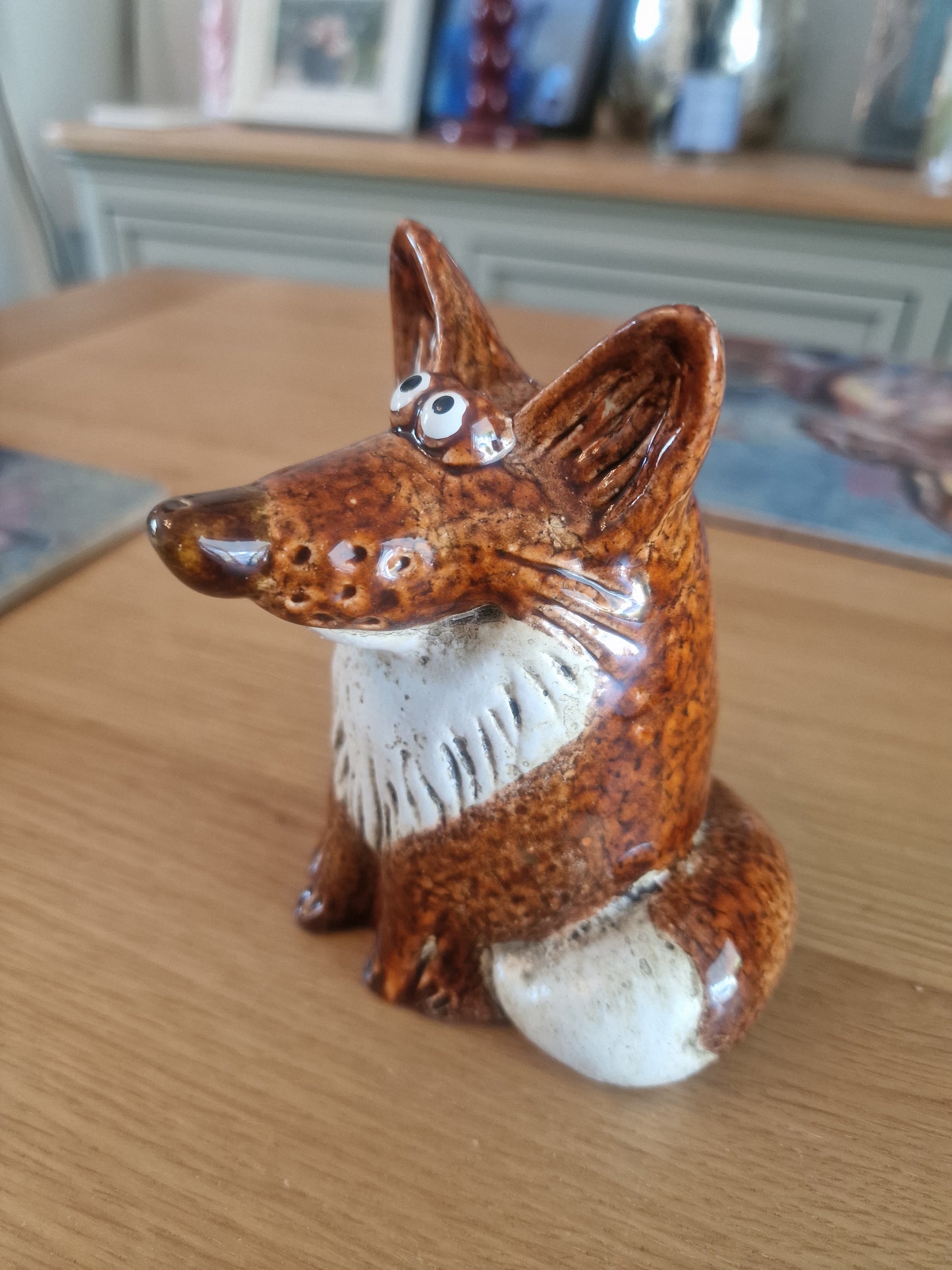 Rustic Sitting Fox Ornament. H12cm